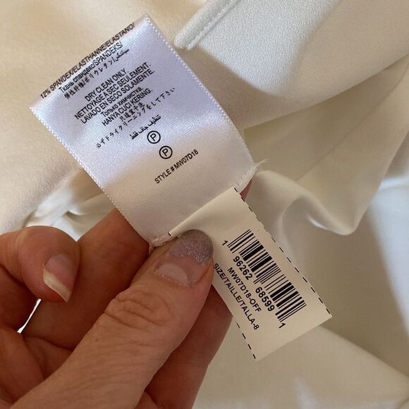 BCBG White Ruffled One Shoulder Mini Dress Size 8 - Picture 10 of 14